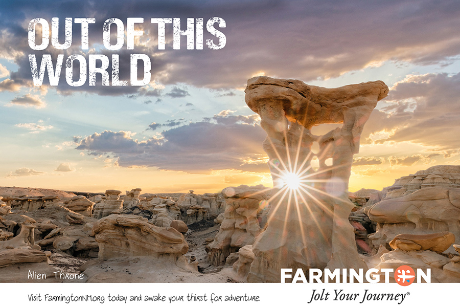 Ad for Farmington, New Mexico with the headline "Out of this world"