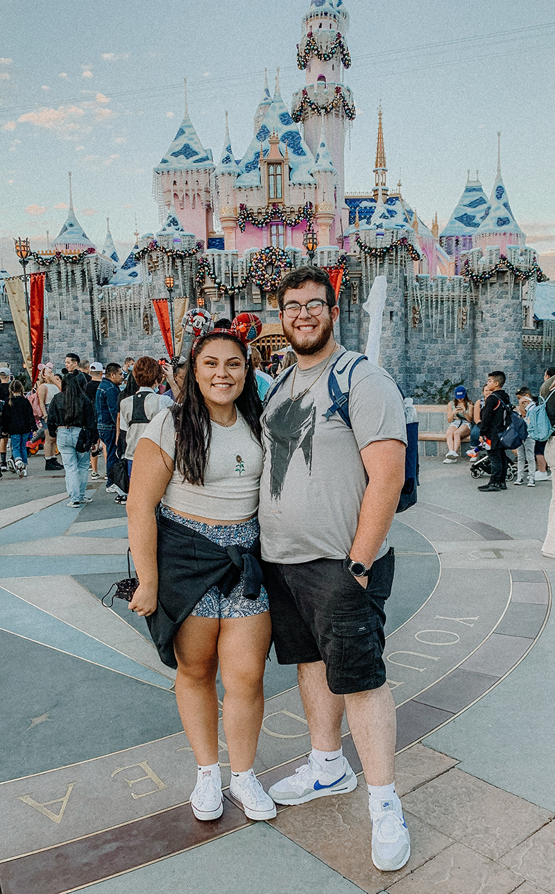 kayla with her boyfriend at Disneyland