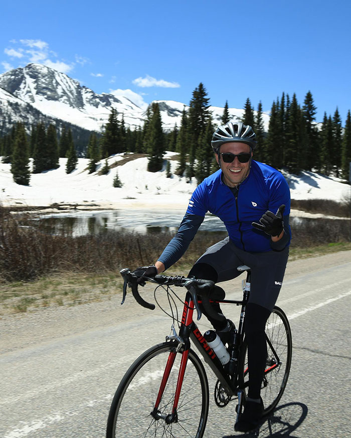 Gabe Gallegos on a bike